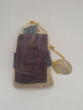 Vintage 1930's/40's Buffalo Smoking Tobacco Bag w/Tax Stamp & Papers *No Tobacco picture