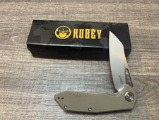 Kubey 2021 New Vagrant Liner Lock Folding Knife, Tan G-10 Handles KU291B picture
