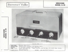 1947 Newcomb H-10 Amplifier Tube Amp Photofact Service Schematic Repair Manual picture