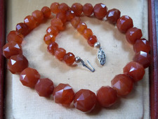Vintage Victorian Necklace 14k white Gold old european rose cut gem stone bead picture
