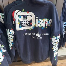 2026 Walt Disney World Parks Christmas Holiday Lights Zip Up Hoodie Adult NWT picture