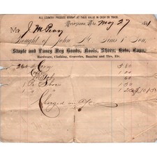 1881 Letterhead Billhead John M. Sims & Sons Dry Goods Georgiana AL AD6-8 picture