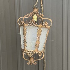 Vintage Hanging Lamp French Rococo Revival Victorian Ornate Pendant Lantern picture