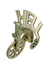 Hell on Wheels Tricycle Figurine Brass Ride Like Hell Bike Bicycle Vtg picture