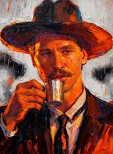 Doc Holliday Tombstone Western Movies Art Card Print PZ Signed /30 picture