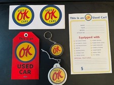 OK Used Car Set, keychain,hang tag,decals air freshener ,& price option sheet picture
