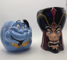 Vintage Applause Inc-Disney Aladdin Geanie & Jaffar 3D Mugs Set. picture