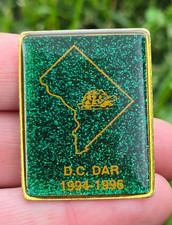 Daughters of the American Revolution DAR DC Green turtle Pin Brooch DC Vintage picture