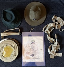 WWII USMC China Marine POW Raymond Lease Lot 1941 FDR Doc- Campaign Hat Tientsin picture