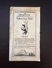 1939 Yellowstone National Park Accommodations & Services Brochure w/ Map picture