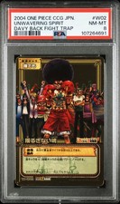 2004 BANDAI ONE PIECE CCG JAPANESE DAVY BACK FIGHT TRAP UNWAVERING SPIRIT PSA 8 picture