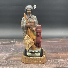 Vtg Jim Beam Hongi Hika New Zealand Maori Chief Decanter Music Box EMPTY  RARE picture