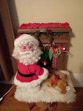 Santas Best Special Delivery Christmas Motionette Fireplace Working 21 X 20 X19 picture
