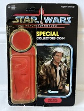 STAR WARS HAN SOLO TRENCH COAT POTF CARDBACK W ATTACH BUBBLE KENNER VINTAGE 1984 picture