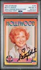 Betty White 1991 Starline Hollywood Walk Of Fame AUTO #148 PSA 8 DNA 9 picture