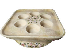 Vintage 90s PartyLite Six Tealight Candle Holder Ceramic Floral Antique Finish picture