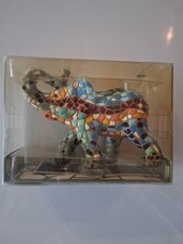 Barcino Designs Classic Mosaic Elephant Figurine. Brand New In Original Box. picture