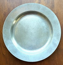 Exceptional Antique Pewter Flat-Brim Plate, marked DS, prob. Philadelphia, 18thc picture