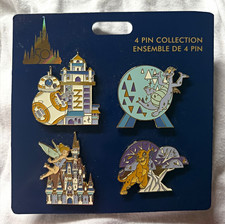New Disney WDW 50 Anniversary 4 Pin Collection. 4 Parks Discontinued Ltd edt picture