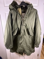 M65 Fishtail Parka Complete 3pc Set Large 1980 US Military Shell Liner Hood picture