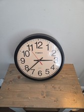 Vintage Large 12in Timex Wall Clock- Black Frame Works picture