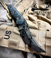 TRUEEDGEBLADE Lynx Persian Black Blood Edition D2 Steel Black Micarta Handmade G picture
