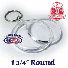 100 Pcs of Round Blank Clear Acrylic Keyring Photo Insert Keychain (40 mm) picture