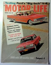 Motor Life Vintage 1961 Car Magazine Vol. 10 No. 8 March Illustrated Sunbeam picture