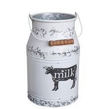 MISIXILE Cow Farmhouse Metal Milk Can Galvanized Vase 11