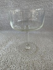 2-Vintage MCM Crystal Champagne Glasses Sherbet Stem Clear Glass Set of 2 picture