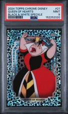 2024 Topps Chrome Disney #21 Queen Of Hearts Black & White Speckle PSA 9 picture