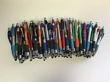 Bulk Lot of 100 Pens - Misprint Plastic Retractable Ball Point Pens with Stylus picture