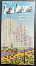 Hotel Drake Wiltshire San Francisco's Union Square CA w/room tariff list 1958 picture