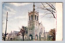 Davenport IA-Iowa, St John's ME Church, Religion, Vintage c1908 Postcard picture