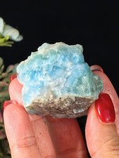 44G ROUGH LARIMAR STONE RAW CRYSTAL BLUE DOMINICAN REPUBLIC GEMSTONE picture