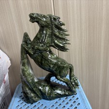 1PC Natural Xiuyan jade Quartz Carved horse's head skull Crystal healing decor picture