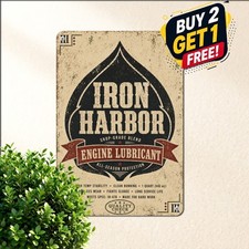 Vintage Industrial Motor Oil Tin Sign 8x12 Spade Crest Auto Garage Plaque picture