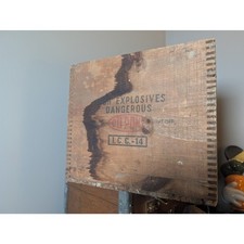 Antique 1930s 1940s DuPont Explosives Dynamite Wood Crate ICC-14 50 LB picture