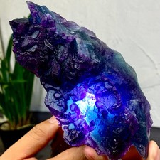 1.21LB Rare transparent blue purple cubic fluorite mineral crystal sample/China picture