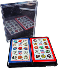 Vintage 1970s Stancraft Hoyle NFL Playing Cards NFC AFC Sealed Helmets Complete picture