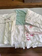 12 Vintage Assorted Table Covers , Table Scarves, Handkerchief. Cotton, Linen. picture