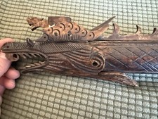 Vintage Borneo Carved  High Relief Blow Dart Tube picture