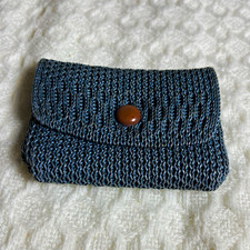 Vtg Mid Century Crochet Mesh Clutch Purse Set St Anthony Catholic Felt Badge picture