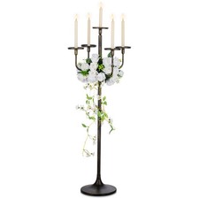 Sziqiqi Black Floor Candelabra Candle Holder, 5-Arm, 48inch Tall picture