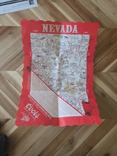VINTAGE PAPER MAT SOUVENIR MAP OF NEVADA COORS BEER 1970's RARE Bar Placemat picture