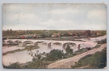 Concrete Bridge Spans Wabash River Peru Indiana 1908 picture