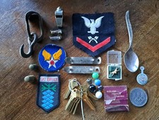 Awesome Vintage Grandpa Lot Antique/Vintage Items Military See Photos picture