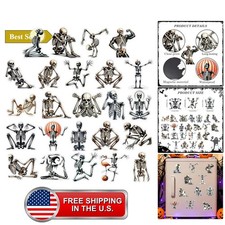 24 Pcs Halloween Fridge Magnets, Funny Skeleton Designs picture