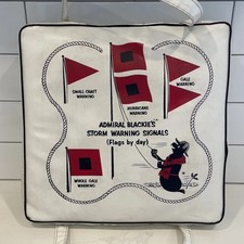 RARE VTG BOAT CUSHION FLOAT SEAL Storm Flags Admiral Blackies Kapok Riva picture