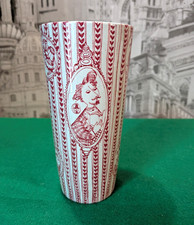 Vintage Nymolle Portrait Gallery Ceramic Tumbler Red/White 17cm MPN 3080-353 picture